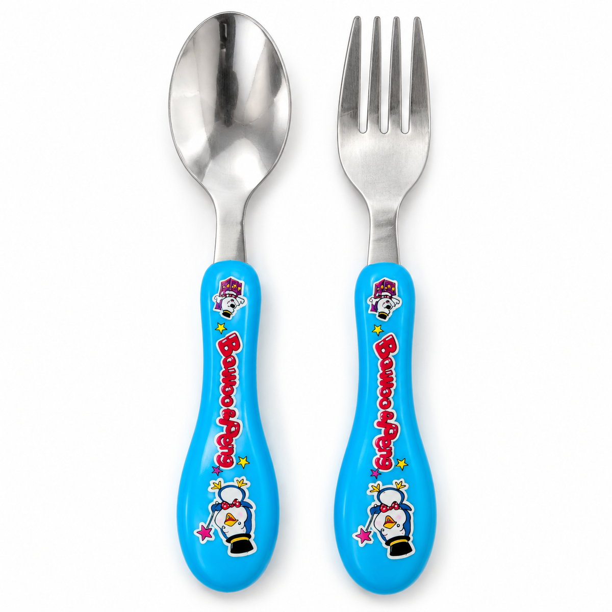 Kids’ Spoon & Fork with Cartoon Handles – BabyBloom Essentials