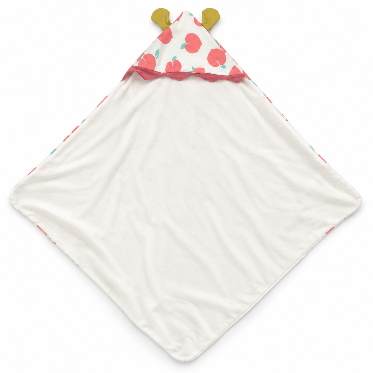 Baby Hooded Towel 90×90 cm – Apple Bear Design – BabyBloom Essentials