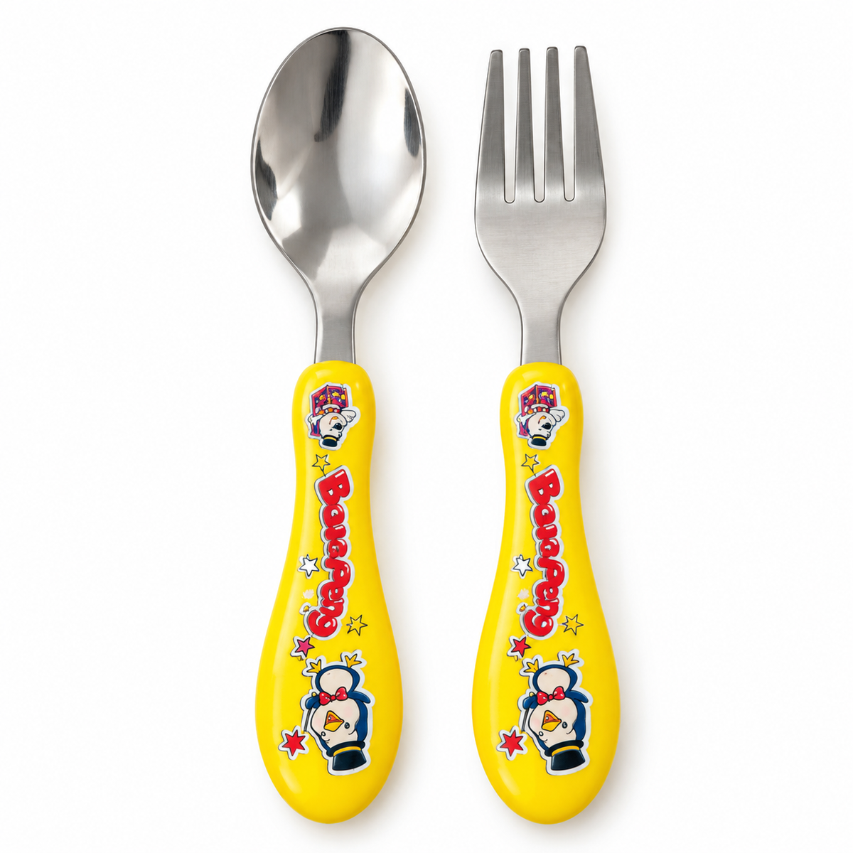 Kids’ Spoon & Fork with Cartoon Handles – product photo 2