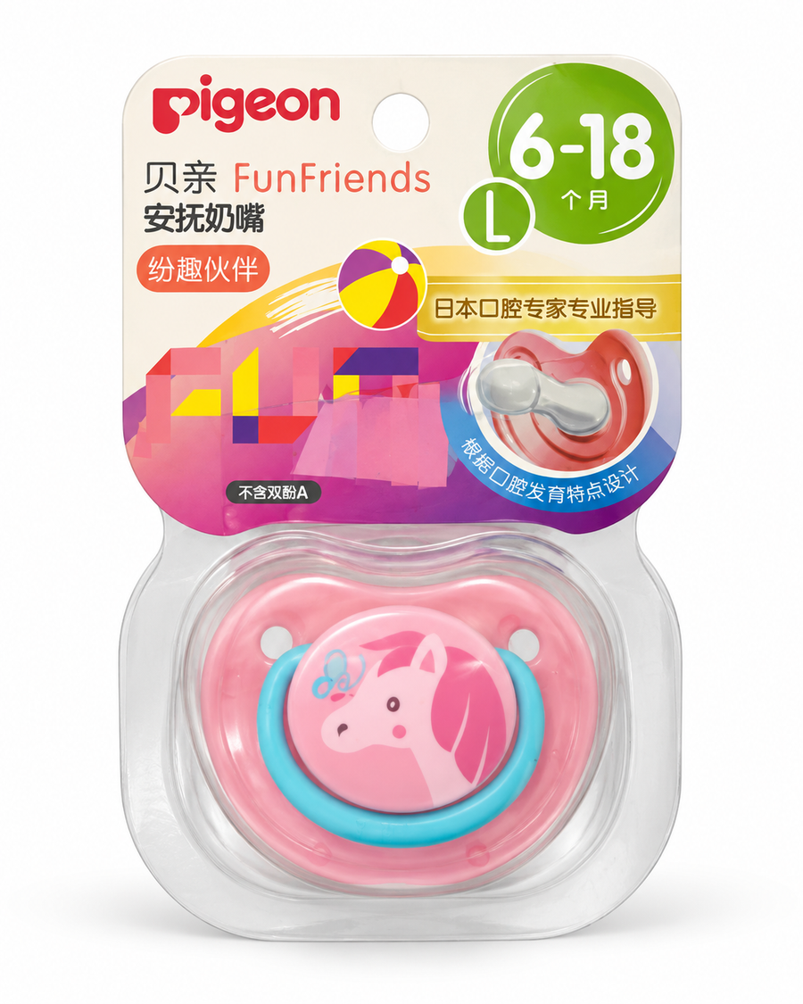 Pigeon FunFriends Baby Pacifier 6–18 Months – Size L