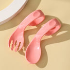 Baby Training Spoon & Fork Set with Travel Case – Easy Grip