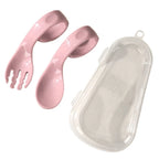 Baby Training Spoon & Fork Set with Travel Case – Easy Grip